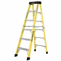 6FT Fiberglass Step Ladder Yellow Rails