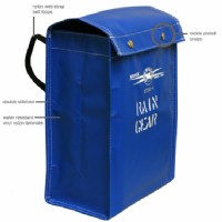 Rain gear storage bag, blue vinyl